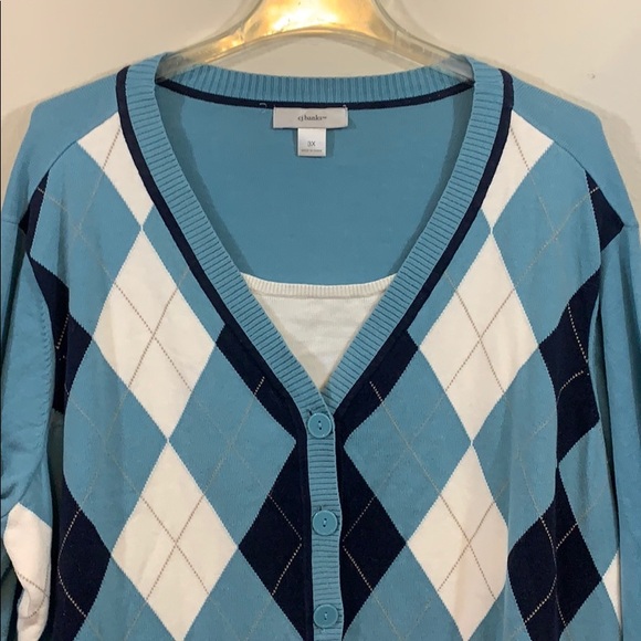 Argyle cardi, Sz 3X - Picture 2 of 7